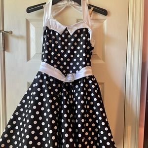 Weissman Black and White polka dot costume